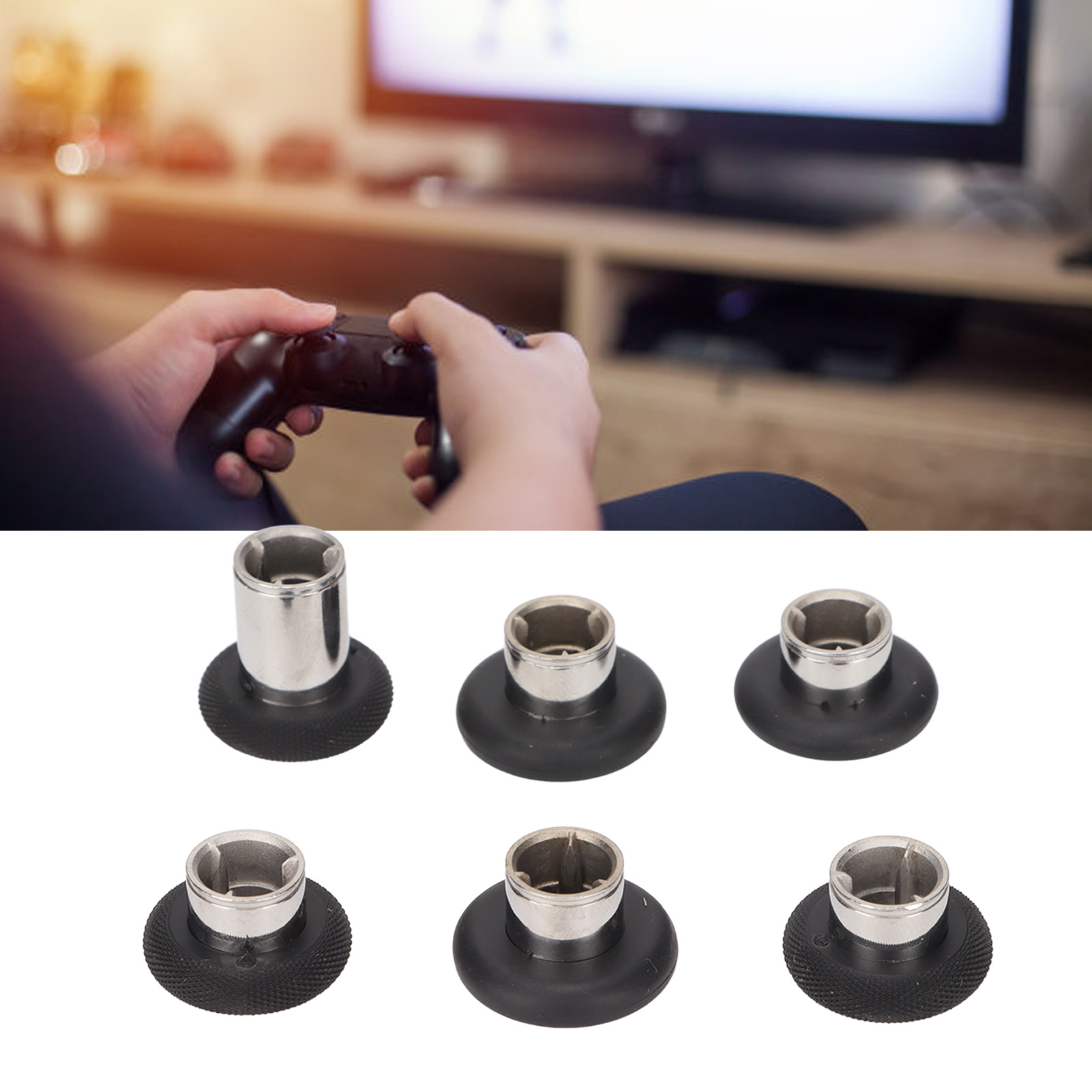 Jjk Gaming Accessories - 6pcs Metal Replacement Joysticks Grip Swap
