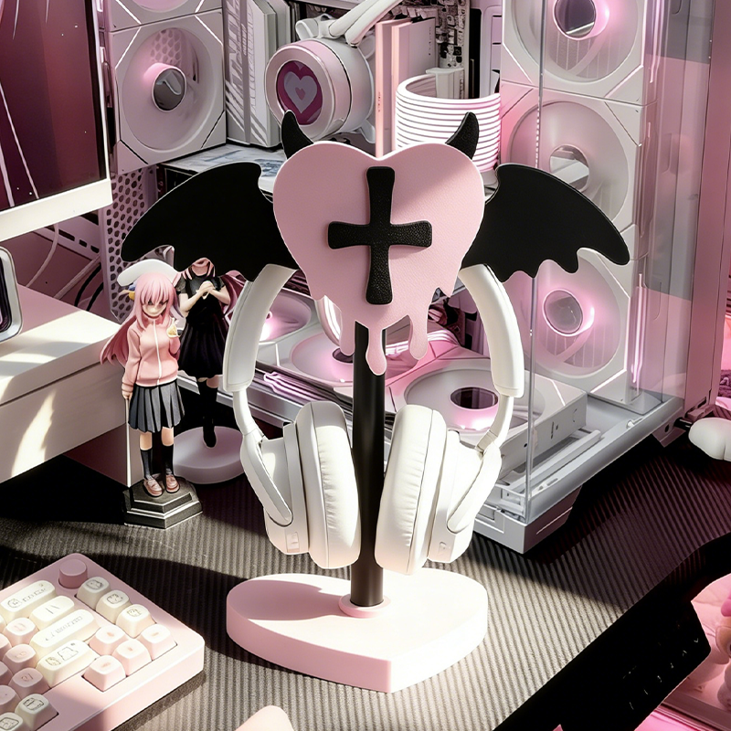 Gaming Accessories Rack - Custom Little Devil Headphone Stand Cute