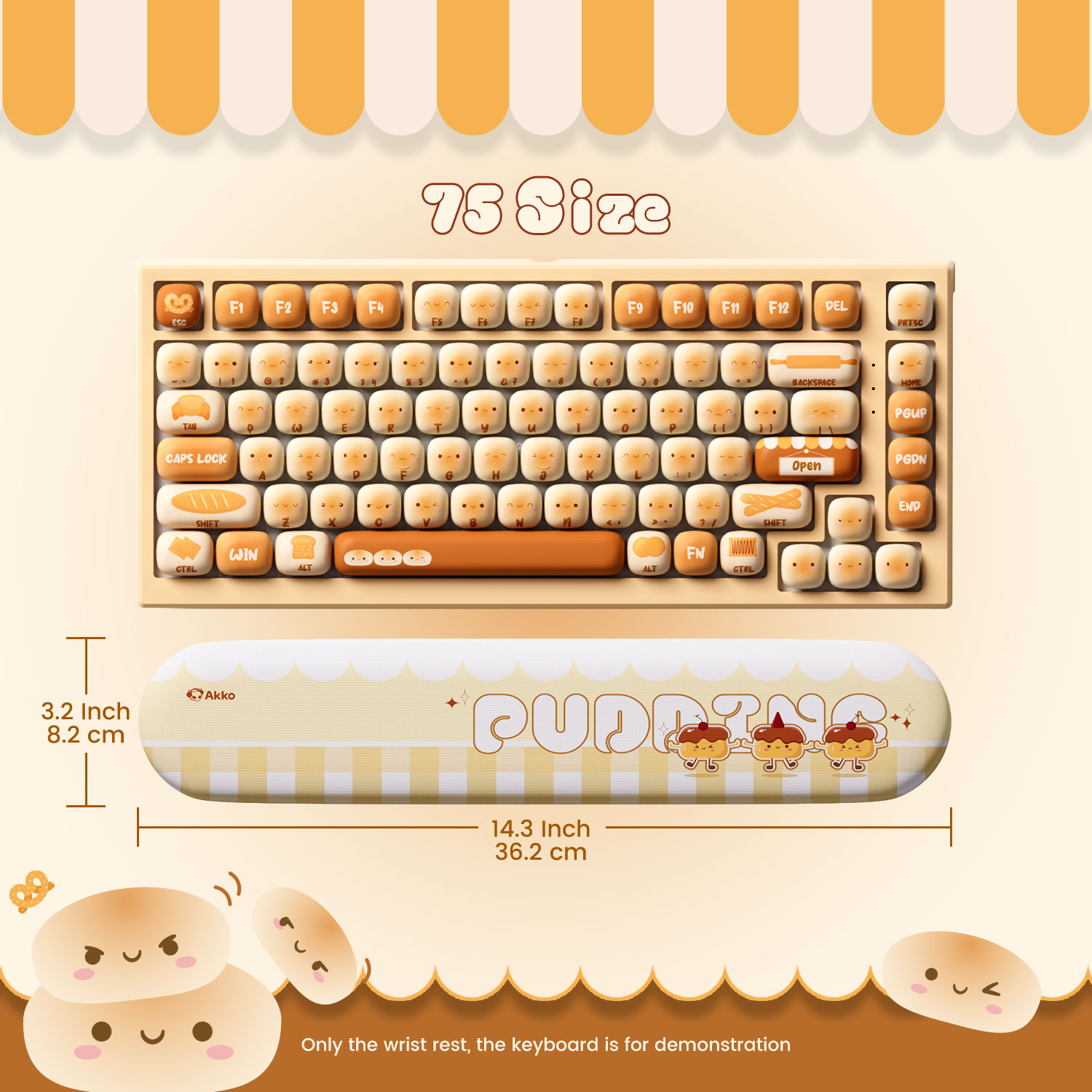 Akko Pudding Buns Keyboard Wri - Wrist Rest Ergonomic incelemesi ve fiyatı